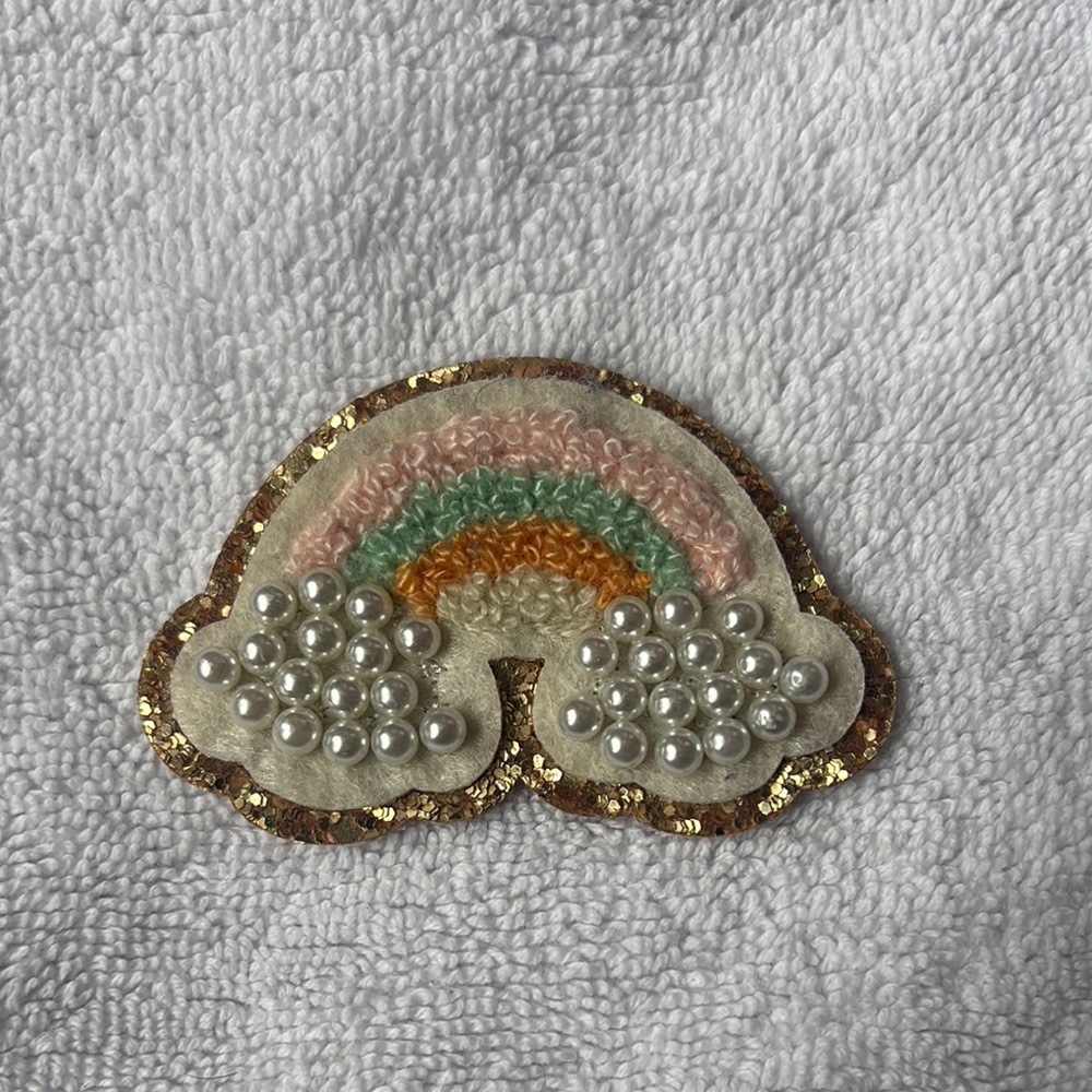 Stoney Clover Lane Rainbow and Cloud Beaded Patch
